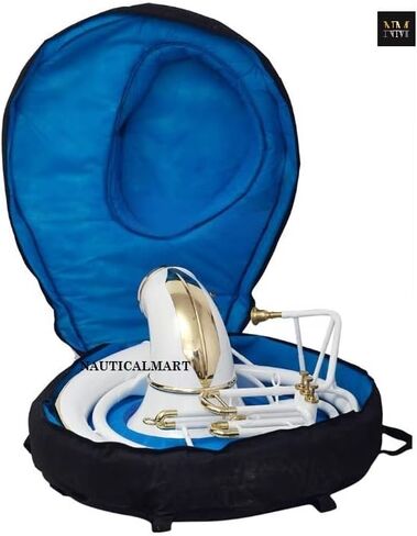 Brass Bb 22" Valve Sousaphone Mouth Piece with Carry Bag Handmade Musical Instrument Gift (White) in Kuwait