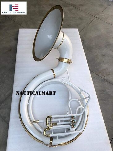 Brass Sousaphone Bb Big Bell Tubas | White Brass Includes Carry Bag & Mouthpiece | Handmade Musical Instrument Gift For Marching Bands in Kuwait