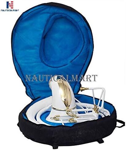 Brass Sousaphone Bb Big Bell Tubas | White Brass Includes Carry Bag & Mouthpiece | Handmade Musical Instrument Gift For Marching Bands in Kuwait