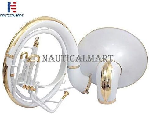Brass Sousaphone Bb Big Bell Tubas | White Brass Includes Carry Bag & Mouthpiece | Handmade Musical Instrument Gift For Marching Bands in Kuwait