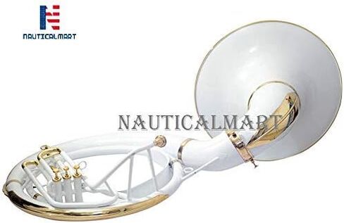 Brass Sousaphone Bb Big Bell Tubas | White Brass Includes Carry Bag & Mouthpiece | Handmade Musical Instrument Gift For Marching Bands in Kuwait