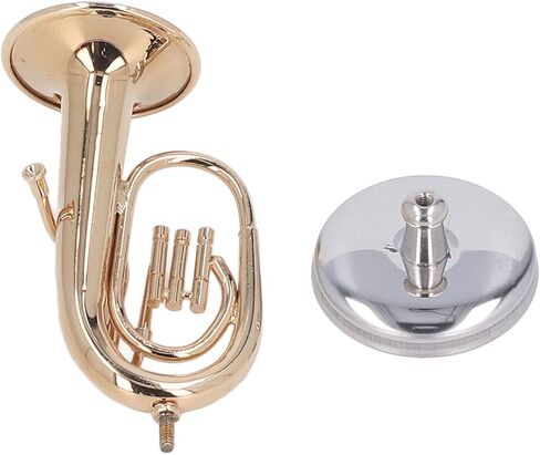 ANGGREK Miniature Tuba Model, Gold Plated Stainless Tuba Model Toy with Base for Office in Kuwait