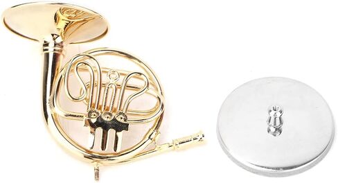 Miniature French Horn Ornament – GoldPlated Brass Horn Model with Display Base in Kuwait