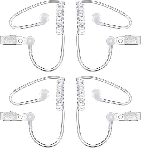 Gejoy 4 Packs Spy Ear Piece Toys Security Headset Earpiece Agent Spy Earpiece Costume Prop, Snap On Replacement Acoustic Tube for 2-Way Radio Audio Headsets in Saudi Arabia