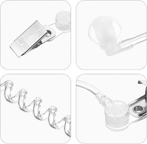 Gejoy 4 Packs Spy Ear Piece Toys Security Headset Earpiece Agent Spy Earpiece Costume Prop, Snap On Replacement Acoustic Tube for 2-Way Radio Audio Headsets in Saudi Arabia