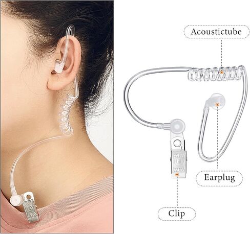 Gejoy 4 Packs Spy Ear Piece Toys Security Headset Earpiece Agent Spy Earpiece Costume Prop, Snap On Replacement Acoustic Tube for 2-Way Radio Audio Headsets in Saudi Arabia
