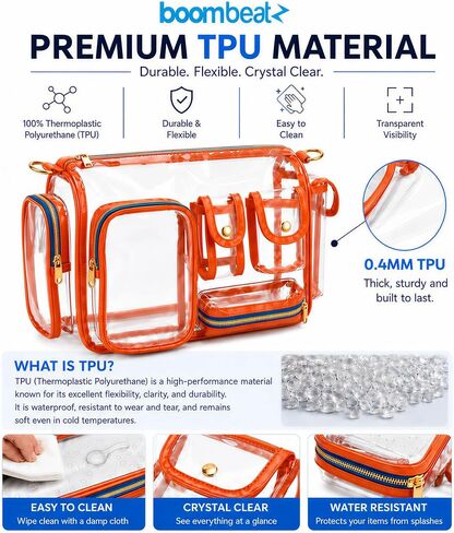 boombeatz Clear Bag Stadium Approved 12x6x12 - Clear Crossbody Purse in Kuwait