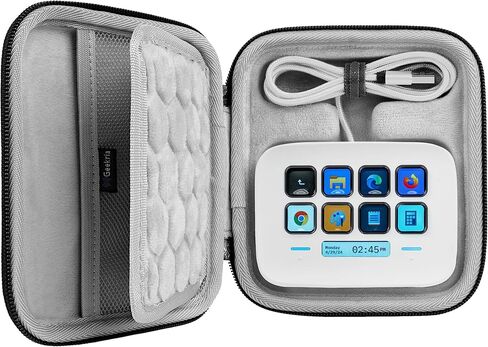 حقيبة حمل مفاتيح قابلة للتخصيص من Geekria، متوافقة مع Elgato Stream Deck Neo، حقيبة سفر واقية ذات هيكل صلب (رمادي داكن) in Kuwait