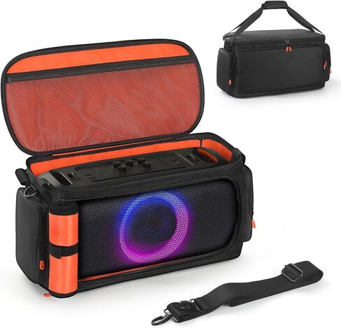حقيبة حمل للسفر متوافقة مع JBL PartyBox On The Go 2 / On-The-Go/Essential، حقيبة واقية مبطنة مع وصول متعدد الجوانب، وجيب تخزين خارجي للميكروفون وحزام كتف in Kuwait