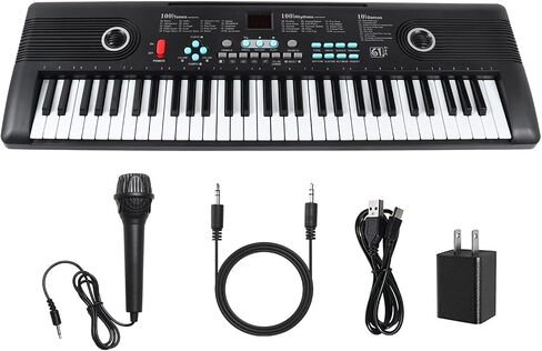 61 keys keyboard piano, Electronic Digital Piano with Built-In Speaker Microphone, Portable Keyboard Gift Teaching for Beginners, electric piano for youth in Kuwait