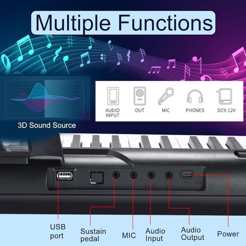 88 Key Digital Piano, Semi Weighted Electronic Keyboard Piano with Music Stand, Power Supply, Sustain Pedal, Bluetooth, Carrying Case, Headphones, USB-MIDI Compatibility, for Beginner Professional in Kuwait