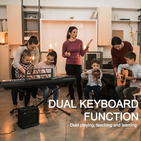88 Key Digital Piano, Semi Weighted Electronic Keyboard Piano with Music Stand, Power Supply, Sustain Pedal, Bluetooth, Carrying Case, Headphones, USB-MIDI Compatibility, for Beginner Professional in Kuwait