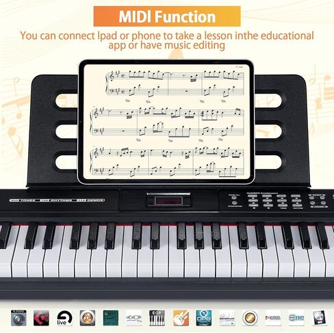 88 Key Piano Keyboard, Semi Weighted Electronic Digital Piano with Music Stand, Power Supply, Sustain Pedal, Bluetooth, Stand, MIDI, for Beginner Professional at Home, Stage in Kuwait
