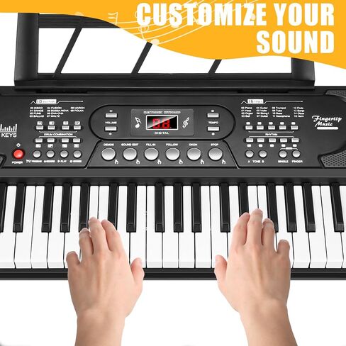 61 Key Portable Keyboard Piano with Stand, Electronic Keyboard Piano Kit, Microphone, Note Stickers, Music Rest, Digital Music Keyboard Built-In Speakers for Beginners in Kuwait