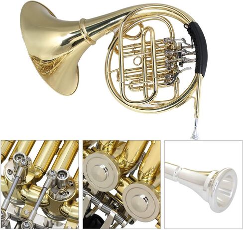 Detachable Brass Split Type Round Horn, Beautiful Appearance, Large Bell Mouth, Legato Break Play, for Beginners in Kuwait