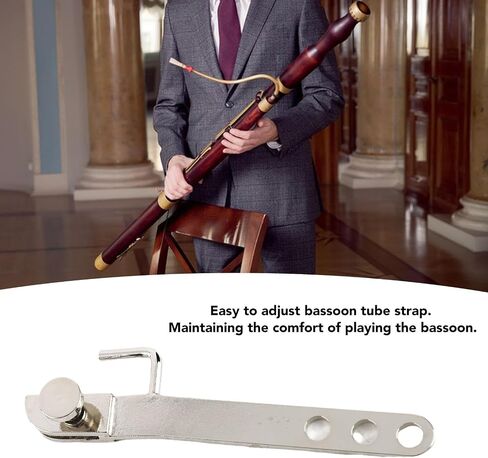 Bassoon Balance Beam, Adjustable Bassoon Strap Balance Bar, Silver Plated Metal Balancing Tool for Stable Playing, Lightweight and Sturdy with Easy Installation for in Kuwait