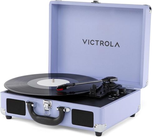 Victrola Journey Glow – Illuminated Suitcase Record Player – 18 RGB Light Effects, Stereo Speakers with Enhanced Bass, Bluetooth Streaming, (Black) in Kuwait