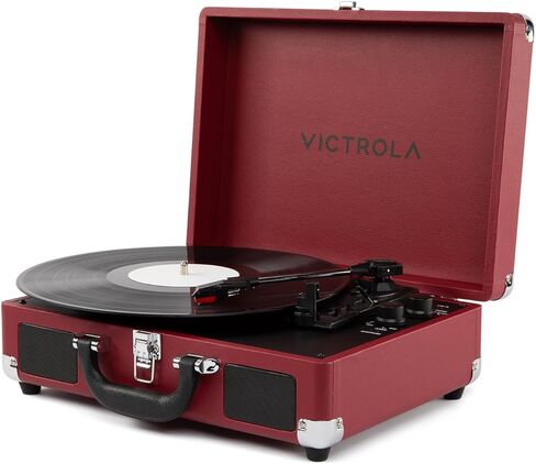 Victrola Journey Glow – Illuminated Suitcase Record Player – 18 RGB Light Effects, Stereo Speakers with Enhanced Bass, Bluetooth Streaming, (Black) in Kuwait
