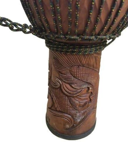 Djembe Standard Dragon, 26" tall, 12-13" head | Handmade drum with natural materials; warm, resonant sound for beginners, performers, and percussion practice. in Kuwait