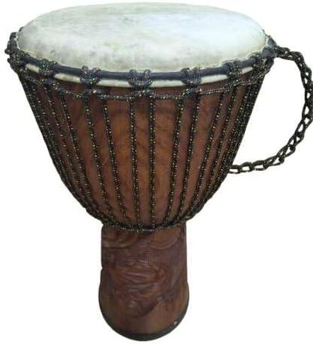 Djembe Standard Dragon, 26" tall, 12-13" head | Handmade drum with natural materials; warm, resonant sound for beginners, performers, and percussion practice. in Kuwait