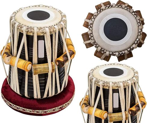 Professional Dayan Tabla in Black Sheesham Wood – Handcrafted, Concert Quality, Tuned to C Sharp (PDI-CHH) – Rich Sound, Perfect for Classical Performances & Practice in Kuwait
