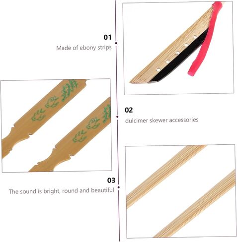 VICASKY قطعتان من الخيزران Yangqin Yangqin Hammer Dulcimer Mallet Yangqin Jean Ebony Head لملحقات Yangqin Dulcimer جينز مطاط متين من الخيزران Yueqin Ebony Bar in Kuwait