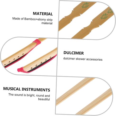 VICASKY قطعتان من الخيزران Yangqin Yangqin Hammer Dulcimer Mallet Yangqin Jean Ebony Head لملحقات Yangqin Dulcimer جينز مطاط متين من الخيزران Yueqin Ebony Bar in Kuwait