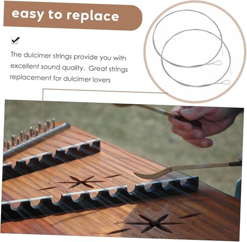 2pcs Dulcimer Strings Replacement Parts for Hammered Dulcimer Instruments Steel String Accessories for Musicians and Beginners and Easy to Use in Kuwait