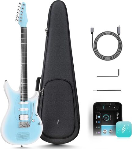 Enya Inspire 39" Smart Electric Guitar - Carbon Fiber Body with Built-in 15W Speaker, 20 Tones & App Control, 4 Presets, Bluetooth, Gig Bag Included, 2-Year Warranty in Kuwait