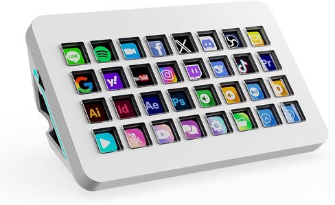 TreasLin/VSDinside XL Streaming Deck & Macro Keypad – 32 Customizable Keys with Scroll Wheels + RGB Light, Programmable Shortcut Keyboard for Gamers Creators Work on OBS Twitch Zoom Teams PS Excel in Kuwait