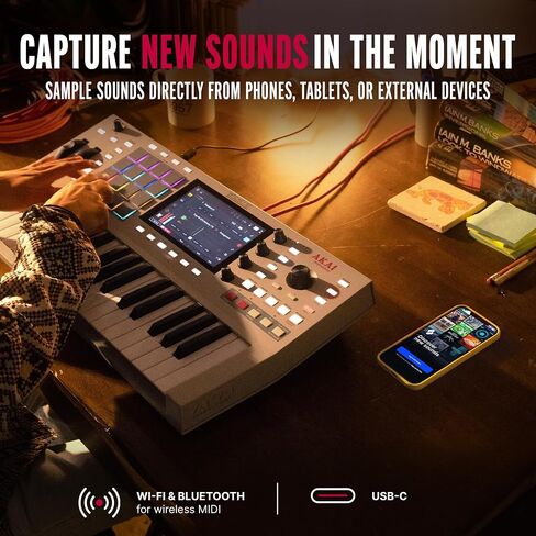 Akai Professional MPC Key 37 G2 Next-Gen Standalone Production Keyboard | Synthesizer for Producers, For Sampling & Sequencing, With USB-C, 37 Keys, 16 MPC Pads, 8-core Processor, 4GB RAM in Kuwait