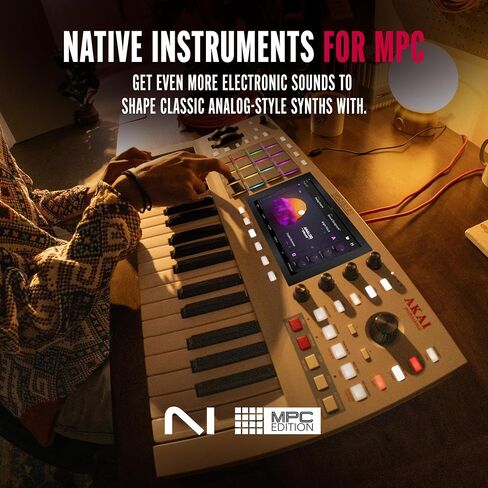 Akai Professional MPC Key 37 G2 Next-Gen Standalone Production Keyboard | Synthesizer for Producers, For Sampling & Sequencing, With USB-C, 37 Keys, 16 MPC Pads, 8-core Processor, 4GB RAM in Kuwait