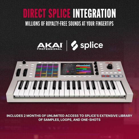 Akai Professional MPC Key 37 G2 Next-Gen Standalone Production Keyboard | Synthesizer for Producers, For Sampling & Sequencing, With USB-C, 37 Keys, 16 MPC Pads, 8-core Processor, 4GB RAM in Kuwait