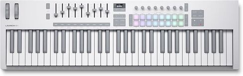 Novation Launchkey 61 MK4 White - 61 مفتاح شبه مرجح، وحدة تحكم لوحة المفاتيح MIDI - تكامل DAW. الأوتار والموازين، وسادات الطبول، وARP، وبرامج إنشاء الموسيقى in Kuwait