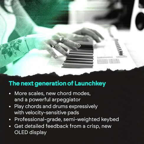 Novation Launchkey 61 MK4 White - 61 مفتاح شبه مرجح، وحدة تحكم لوحة المفاتيح MIDI - تكامل DAW. الأوتار والموازين، وسادات الطبول، وARP، وبرامج إنشاء الموسيقى in Kuwait