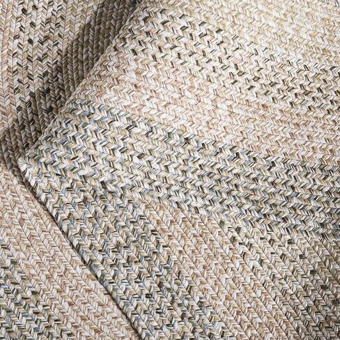 SAFAVIEH Braided Collection Area Rug - 4' x 6' Oval, Beige & Light Grey, Handmade, Machine Washable, Non-Shedding & Easy Care, Ideal for Entryway, Front Door, Mudroom (BRD321B-4OV) in Kuwait