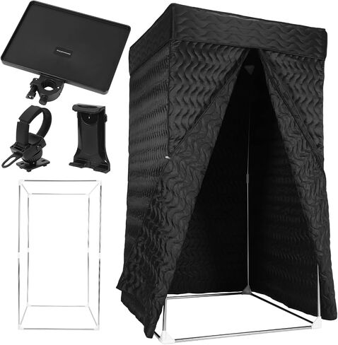 Generic Portable Vocal Booth Home Studio with Thick Acoustic Blankets Echo-Free Recording Booth 360 Degree Reverb for Voice Over Singing Music Voiceovers Singers in Kuwait