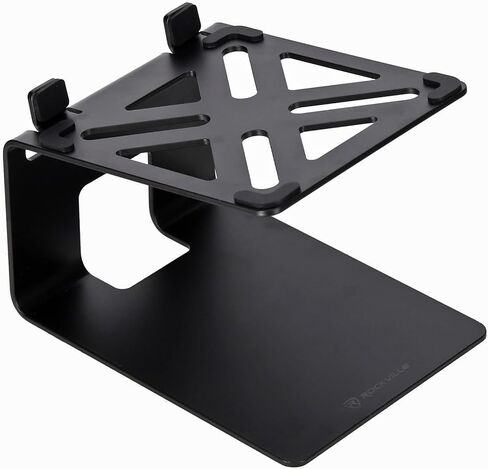 Rockville SR4 Speaker Riser Stands Pair for 2" to 4" Desktop Home Speakers or Studio Monitors - De-Coupling Foam Pad, 5-Degree Tilt, Metal, Anti-Slip Feet in Kuwait