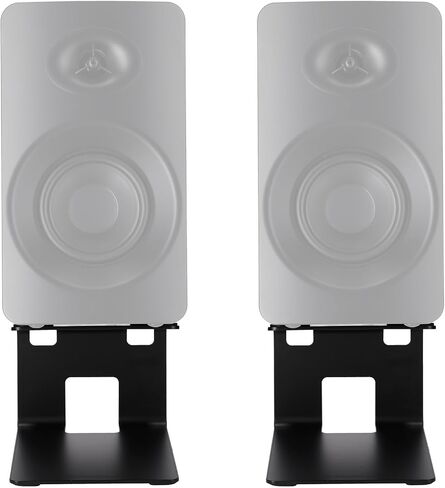 Rockville SR4 Speaker Riser Stands Pair for 2" to 4" Desktop Home Speakers or Studio Monitors - De-Coupling Foam Pad, 5-Degree Tilt, Metal, Anti-Slip Feet in Kuwait