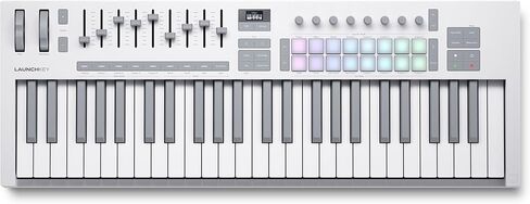 Novation Launchkey 61 MK4 White - 61 مفتاح شبه مرجح، وحدة تحكم لوحة المفاتيح MIDI - تكامل DAW. الأوتار والموازين، وسادات الطبول، وARP، وبرامج إنشاء الموسيقى in Kuwait