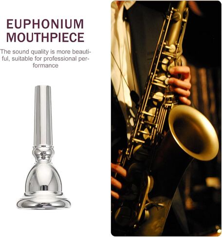 BESTOYARD Silver Plated Copper Euphonium Mouthpiece, Portable Euphonium Part Beautiful Appearance and Sturdy Design, for Concerts and Birthday Parties in Kuwait
