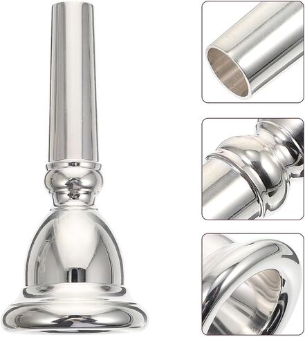 SHINEOFI Sturdy Not Easy to Deform Euphonium Mouthpiece Replacement Made of Copper with Silver Plated Elegant Surface for Outdoor Dinners and Birthday Parties in Kuwait