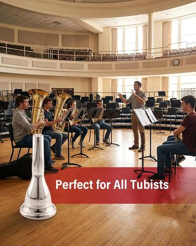 قطعة الفم Libretto 120S Tuba، مع نحاس مطلي بالفضة 2 ميكرومتر، وعمق كوب عميق مع عبوة محكمة الغلق بالفراغ، مثالية للعروض الفردية الأولى. in Kuwait