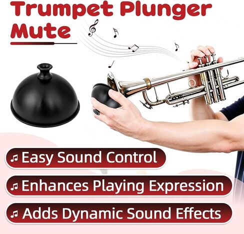 Trumpet Plunger Mute Replacement Compatible with Mutec MHT160, Wah-Wah Sound Rubber Plunger Mute for Bb & C Trumpet and Most Trombone, Lightweight Handheld Plunger Mute Trumpet Accessory in Kuwait