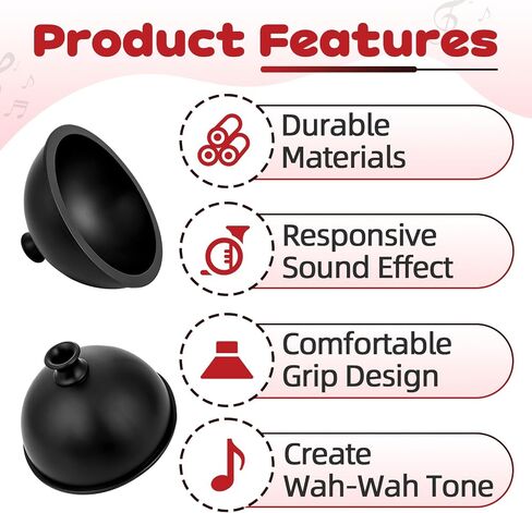 Trumpet Plunger Mute Replacement Compatible with Mutec MHT160, Wah-Wah Sound Rubber Plunger Mute for Bb & C Trumpet and Most Trombone, Lightweight Handheld Plunger Mute Trumpet Accessory in Kuwait