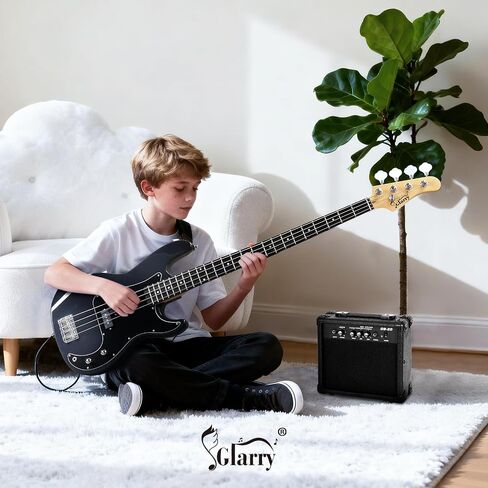 GLARRY Electric Bass Combo Amp, Portable Amp with Headphone MP3 Input, 20W Practice Bass Guitar Amplifier Speaker Accessories with Bass, Volume, Treble, and Middle Controls in Kuwait