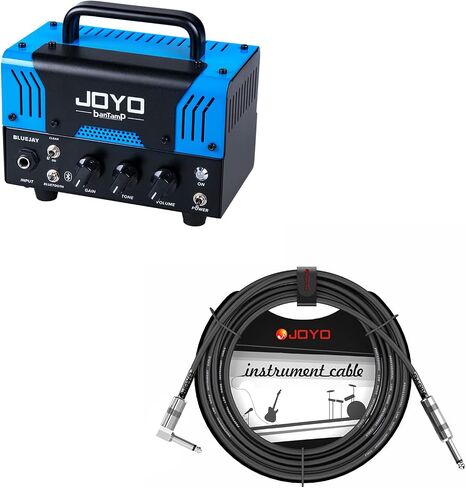 JOYO Bluejay Tube Amp Head Bundle with CM-12 Mono Instrument Cable Straight-to-Right Angle in Kuwait