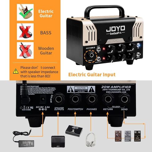 JOYO Meteor II Amplifier Tube Head 20 Watt Preamp Hybrid and CM-04 Professional Audio Instrument Cable in Kuwait