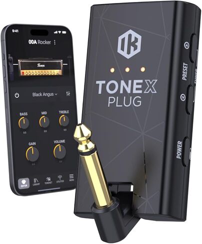 IK Multimedia TONEX Plug with Pouch: Portable AI-Powered Guitar & Bass Headphone Amplifier | 40,000+ AI Tone Models, USB-C Audio Interface, Bluetooth & FX for Secure Travel in Kuwait