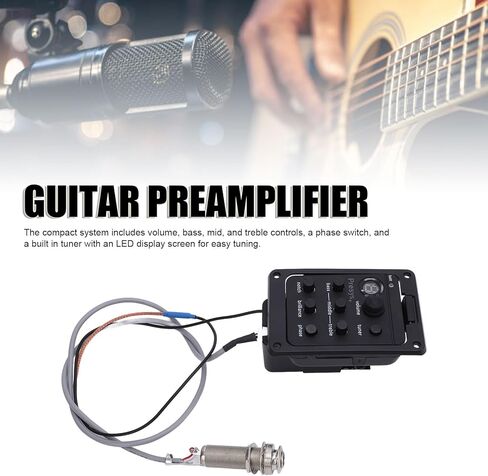 معادل جيتار صوتي Preamp EQ من WALFRONT مع شاشة LED، ومضخم وموالف على اللوحة لـ Presys Plus، أداة جيتار للتحكم في مستوى الصوت in Kuwait